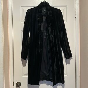 Zara black faux fur peacoat // Size Small